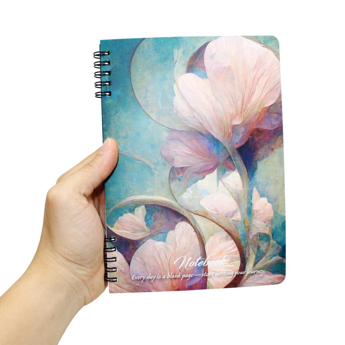 Sổ Lò Xo Elegant Flower Art A5 - Kẻ Ngang - 160 Trang 80gsm - The Sun 01
