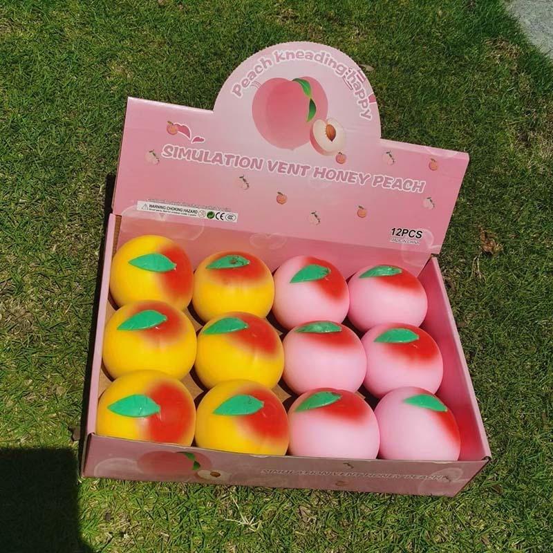 Squishy Mochi hình QUẢ ĐÀO mềm mịn dễ thương chân thực giảm stress co dãn đàn hồi ngộ nghĩnh bóp giải trí