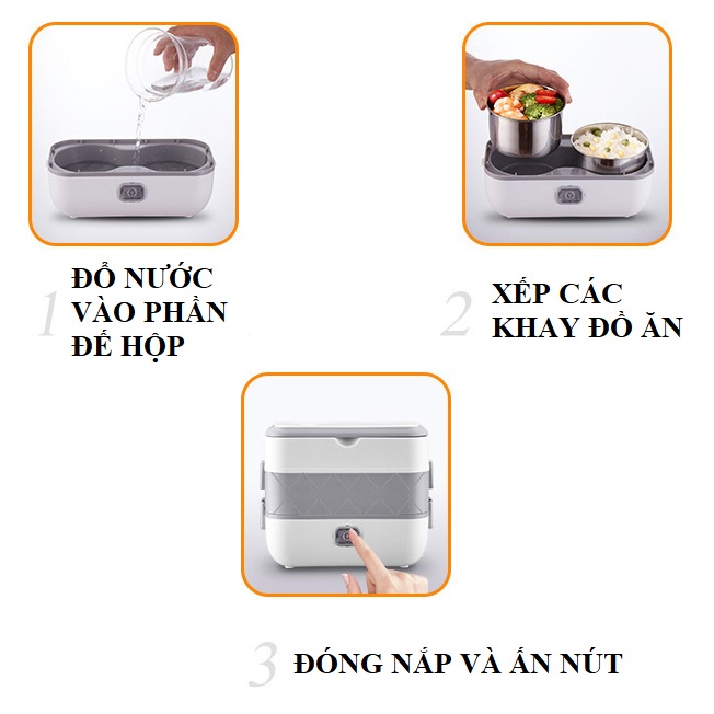 Hộp Cơm Cắm Điện Hâm Nóng Inox Cao Cấp, Hộp Cơm Cắm Điện Văn Phòng Sang Trọng Tiện Lợi, Dễ Sử Dụng