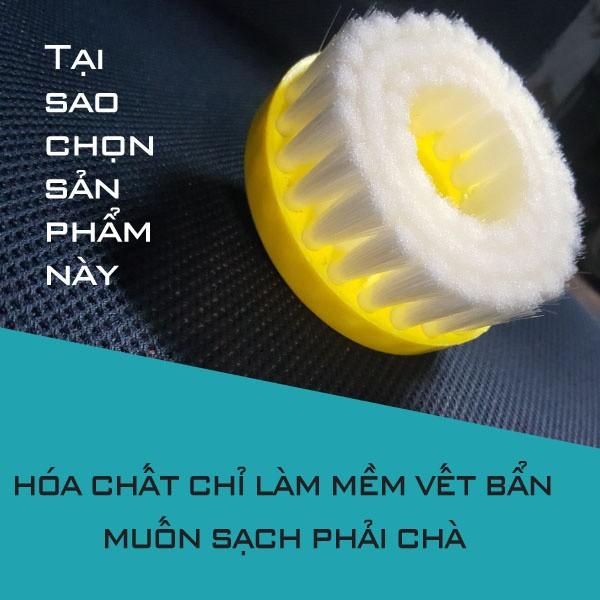 Bàn chải bánh tròn chuyên dùng vệ sinh nội thất nỉ, vải, vinyl,.. loại mịn - gắn máy 11cm - màu trắng