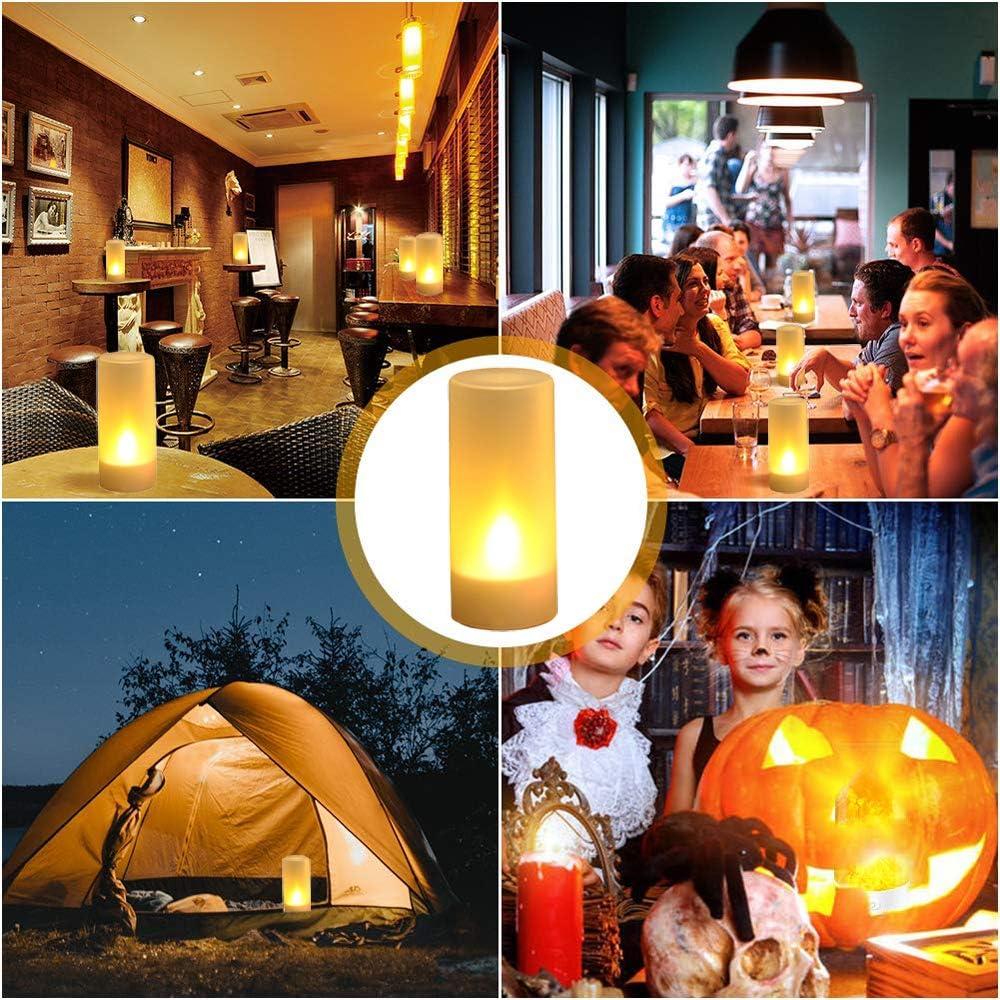 12 Gói Nến LED Sạc Flameless Đèn LED Điện Nhấp Nháy Với Giá Đỡ Đế Sạc, Cho Giáng Sinh, Đám Cưới, Tiệc