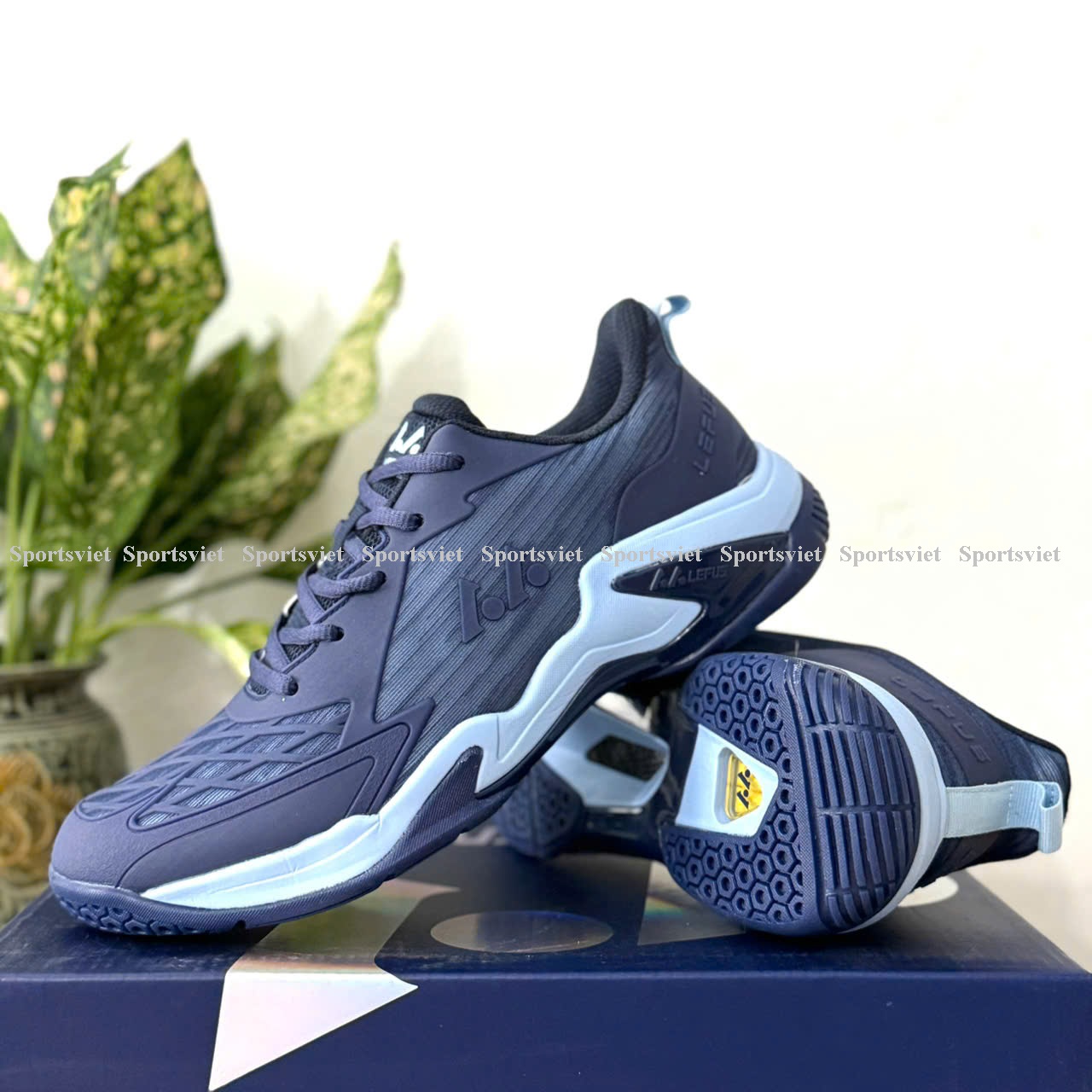 Giày Pickleball, cầu lông Lefus L038 - Đế kếp 2 lớp, gót có giảm chấn bảo vệ gối - Hàng chính hãng