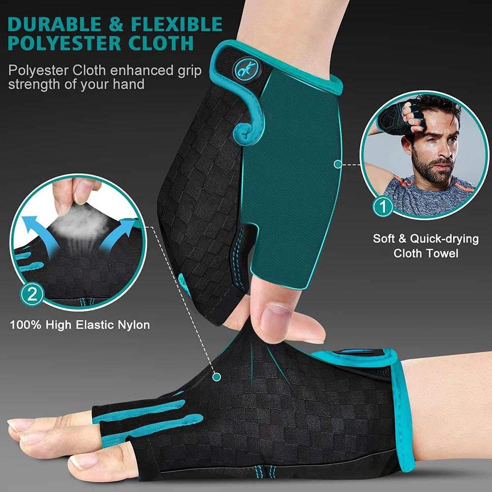 MOREOK Găng Tay Xe Đạp Mùa Hè Miếng Đệm 5MM Găng Tay Xe Đạp Chống Rung MTB Găng Tay Thoáng Khí Đi Xe Đạp Găng Tay Thể Thao Đi Xe Đạp Ngoài Trời Color: MK123green Size: S