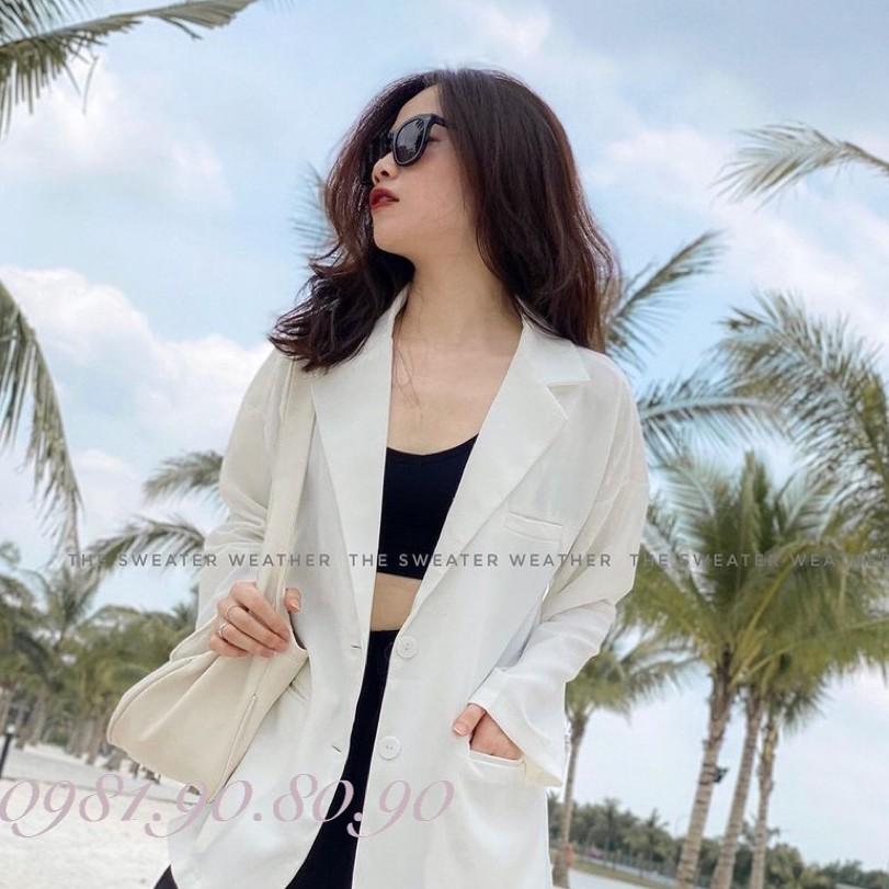 Áo blazer nữ dáng suông rộng chất vải cao cấp kiểu hàn quốc