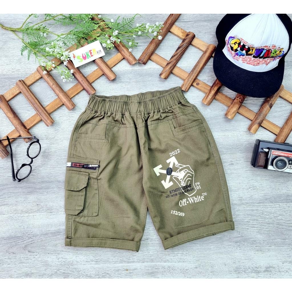 Quần đùi túi hộp cho bé trai phối đồ đẹp đi chơi đi học size 25-40kg chất kaki mềm co giãn thoải mái