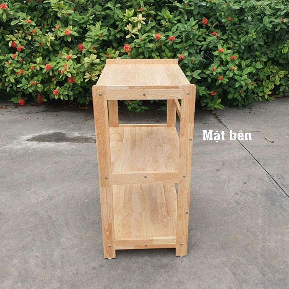 Kệ lò vi sóng 2 tầng 3 tầng 4 tầng cao cấp bằng gỗ cao su Kệ đựng đồ dùng nhà bếp đa năng