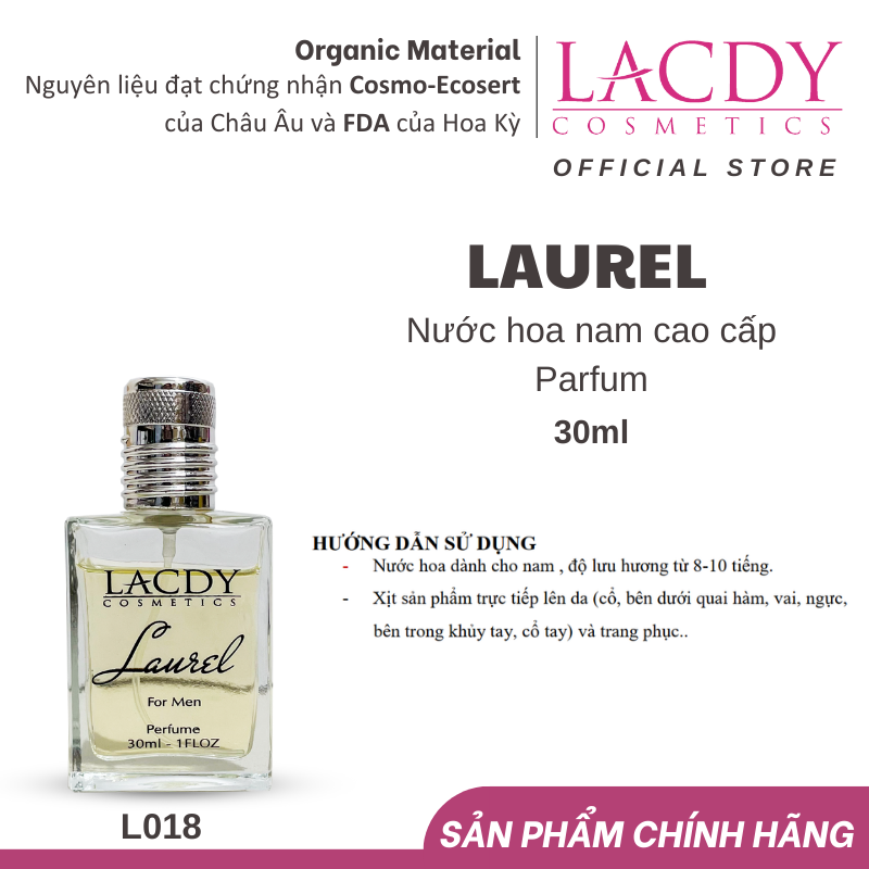 Nước hoa nam hương Nguyệt Quế Laurel L018 (30ml)
