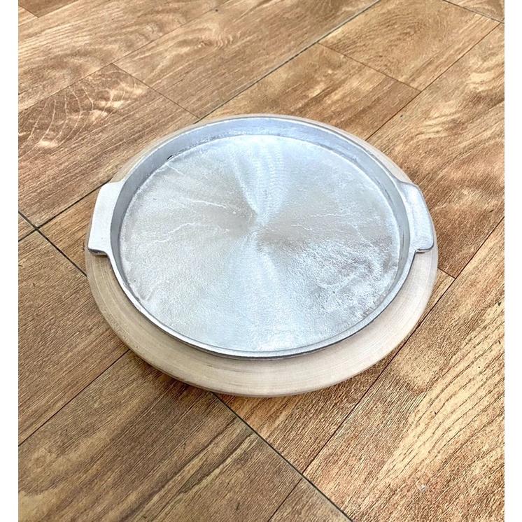 Chảo gang kèm đế gỗ size 20 và 22cm làm bò né, bánh mỳ chảo