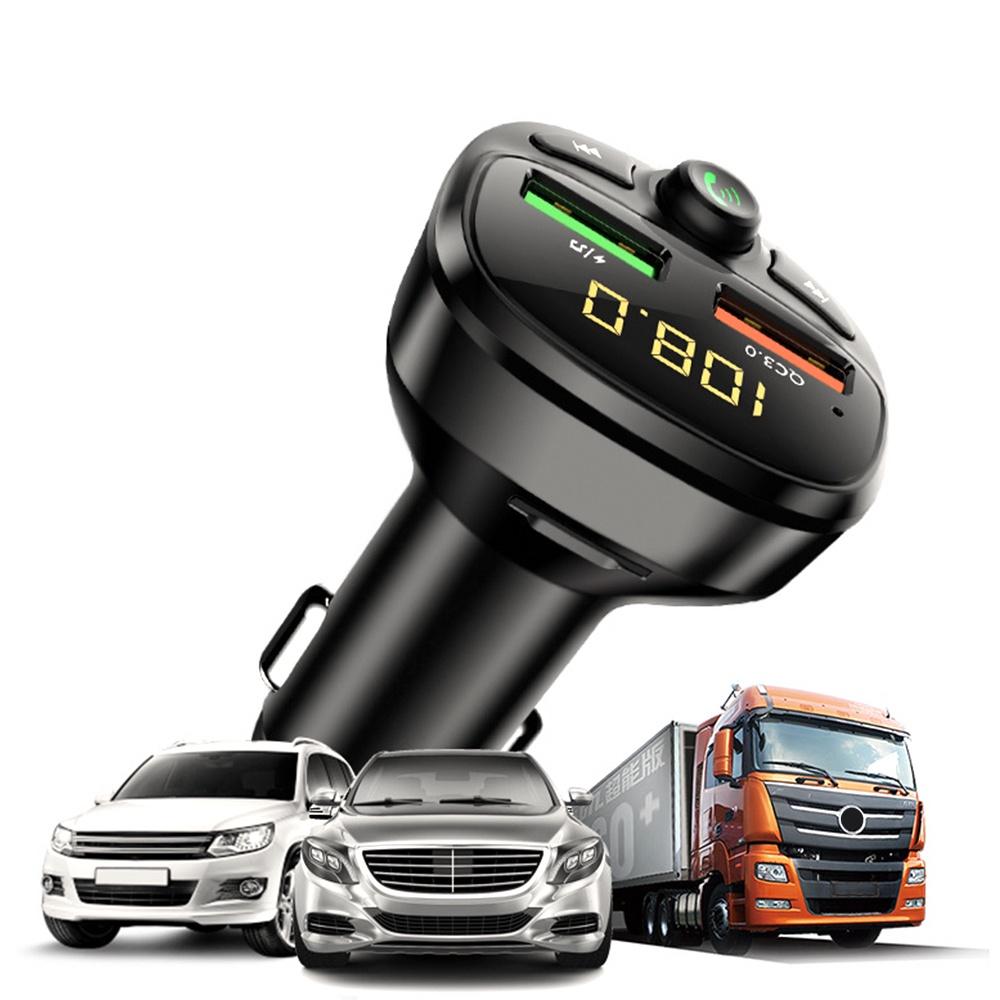 Tẩu sạc hai cổng USB Bluetooth 5.0 QC 3.0 TF cho xe hơi