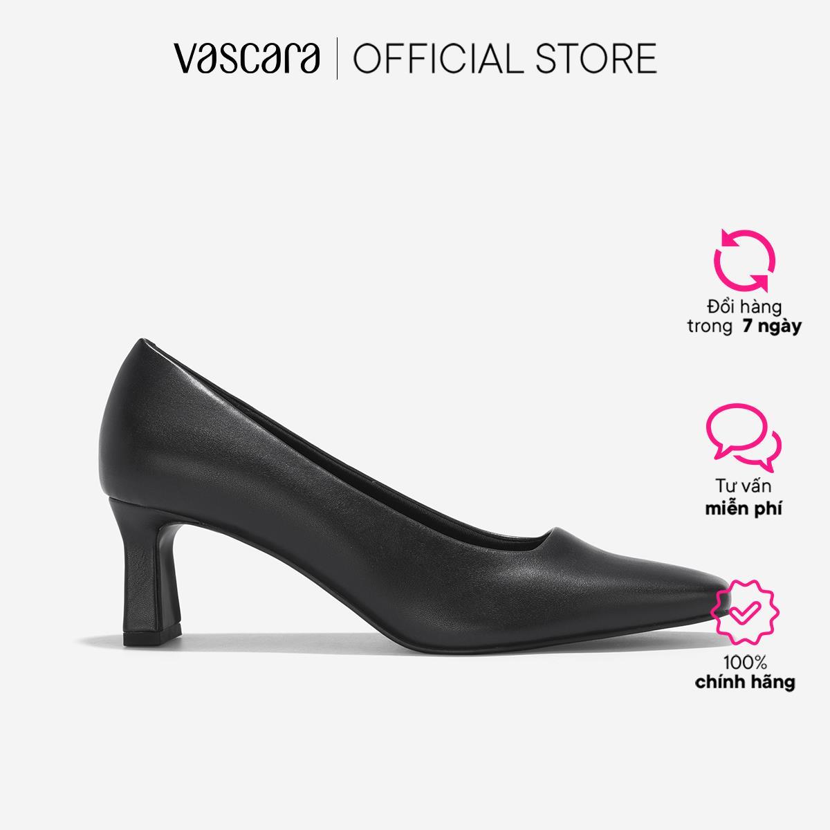 Vascara Giày Bít Mũi Vuông Block Heel - BMN 0641