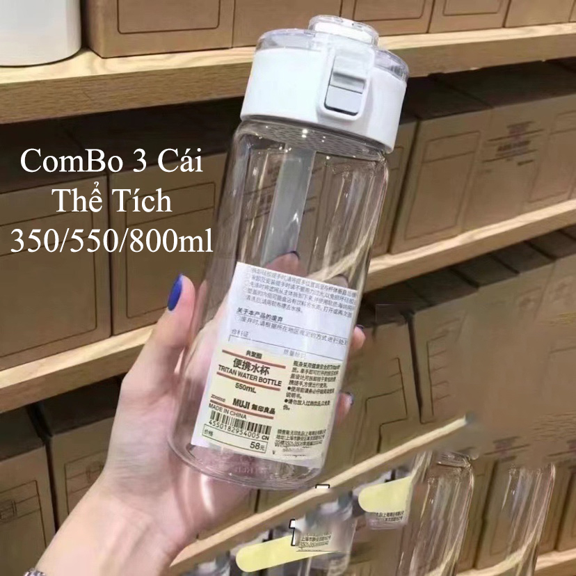 Bình Nước Combo 3 Cái Thể Tích 350/550/800ml