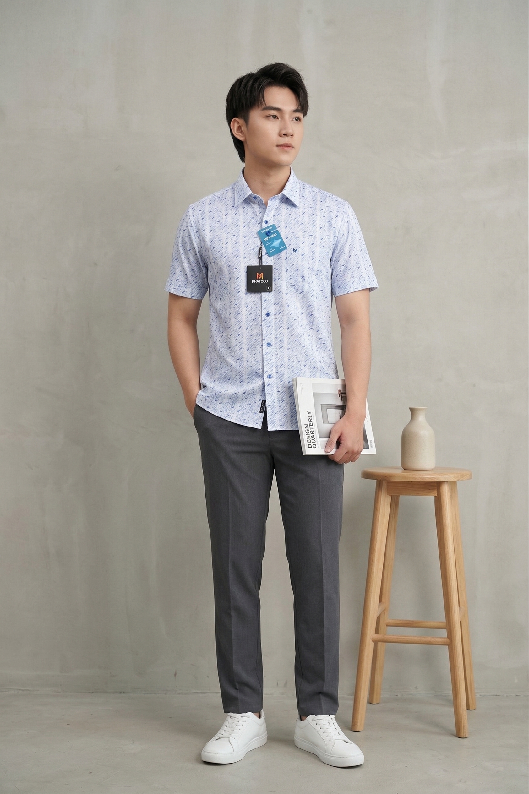 Áo sơ mi tay ngắn Khatoco Sale 430K ( GIÁ TEM 538K) (S-2XL)