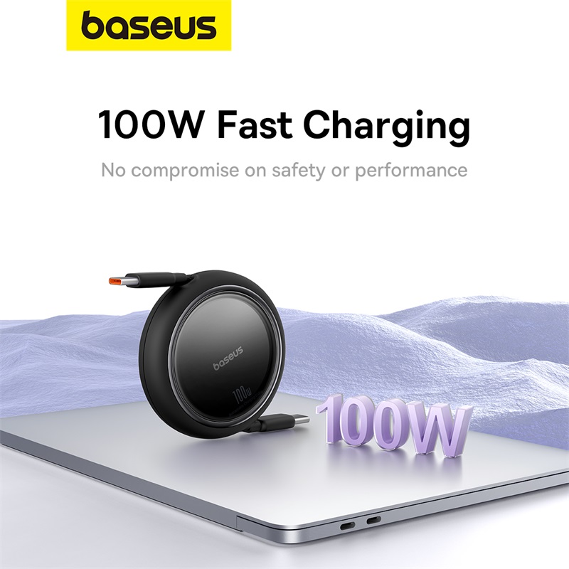 Cáp sạc Baseus Pathfinder Series Free2Draw Fast Charging Data Cable 100W nhanh dây rút Type-C to Type-C- hàng chính hãng