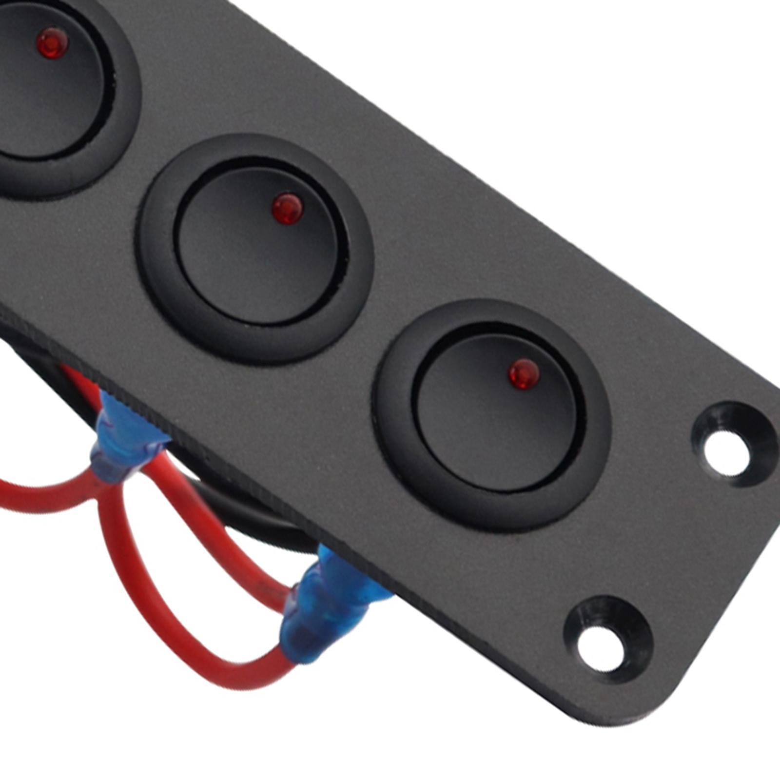 12V Rocker Switch Panel Scratch Proof On Off 5 Gang for Boat  RV