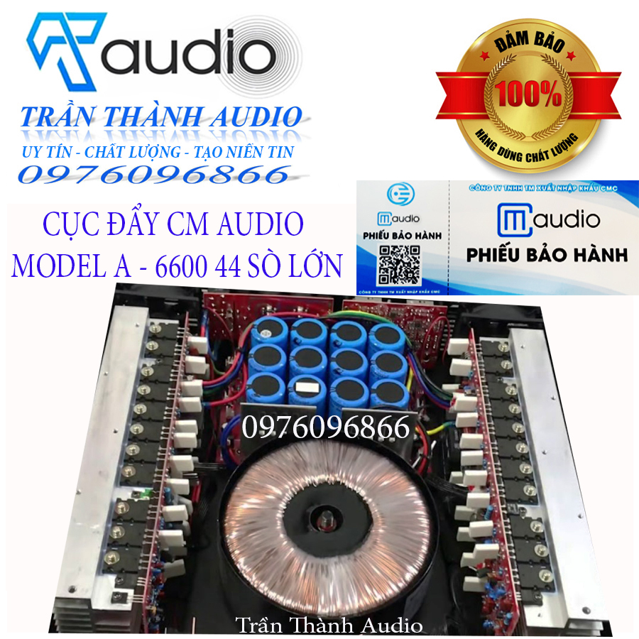 Cục đẩy công suất 2 kênh CMAUDIO Model CMA-6600 44 sò, 2 kênh x 1800w  hàng nhập khẩu chính hãng 2023