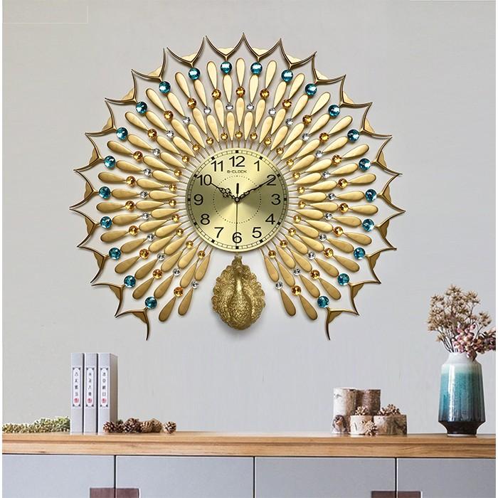 Đồng hồ treo tường GCLOCK loại to KT 68X75 cao cấp làm từ kim loại sơn tĩnh điện chạy máy kim trôi chuẩn