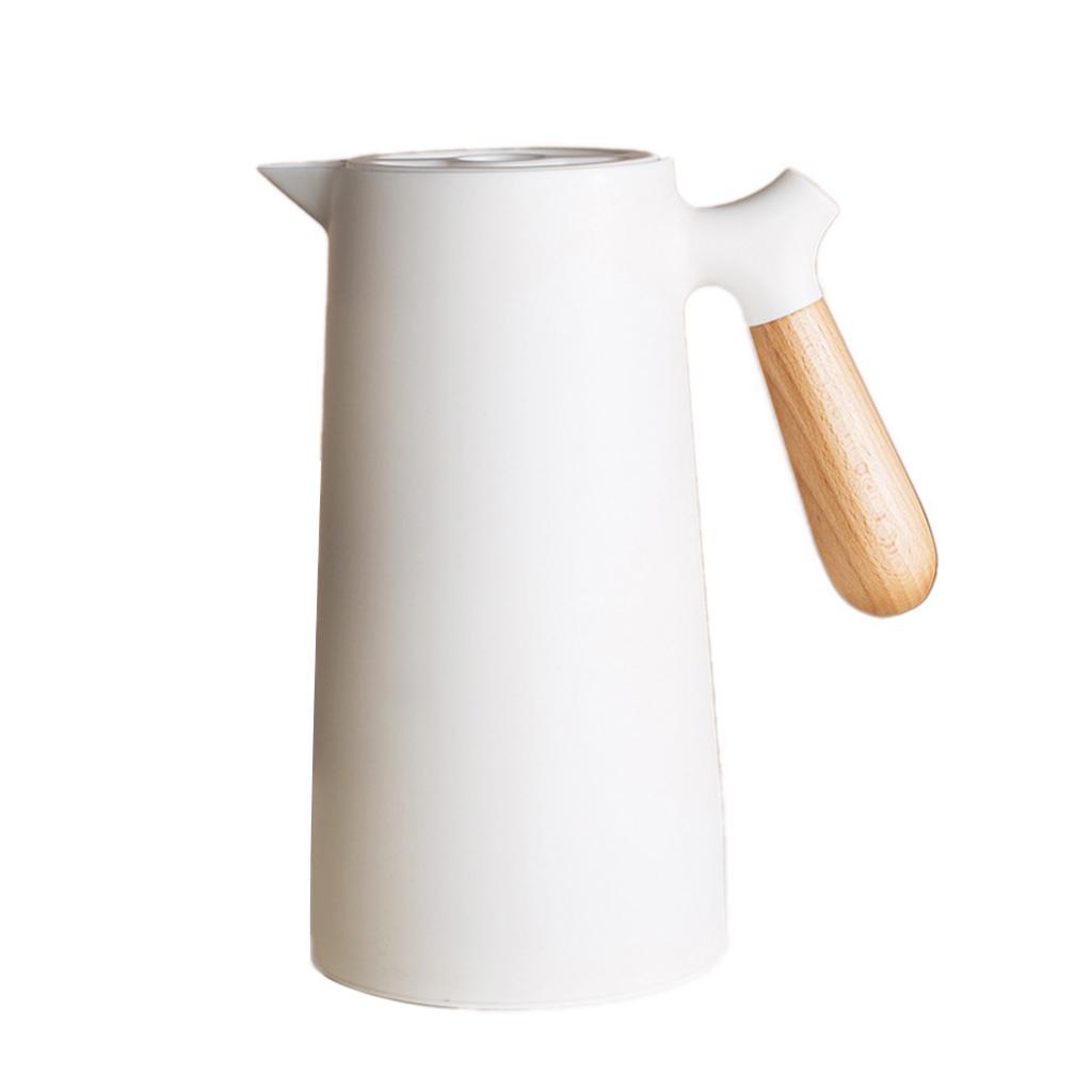 2X Large Capacity Thermal Double Walled Kettle Household Pot Glass 1L White