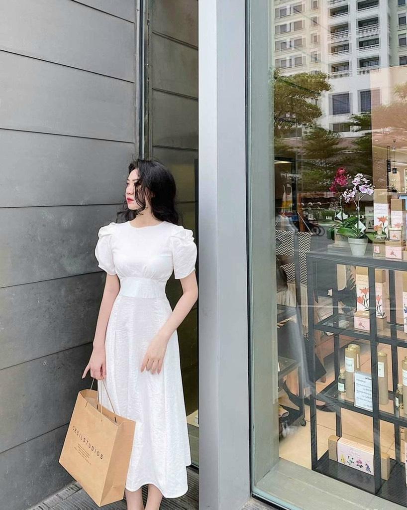 ĐẦM XÒE TAY PHỒNG XẾP LI EO 73602016