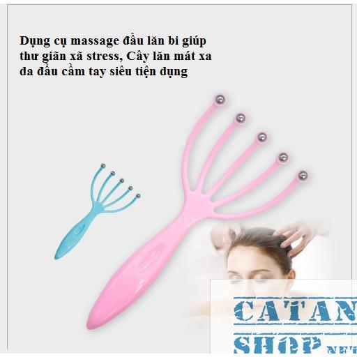 Cây lăn massage đầu Bi cầm tay thư giãn siêu đã, Dụng cụ massage da đầu tiện dụng, đa năng- GD473-Massage-DauBi