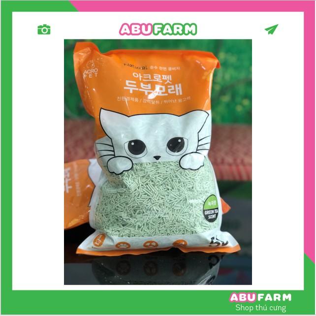 Cát đậu nành TOFU hương trà xanh, lavender ACROPET - cát vệ sinh cho mèo siêu thấm, không bụi