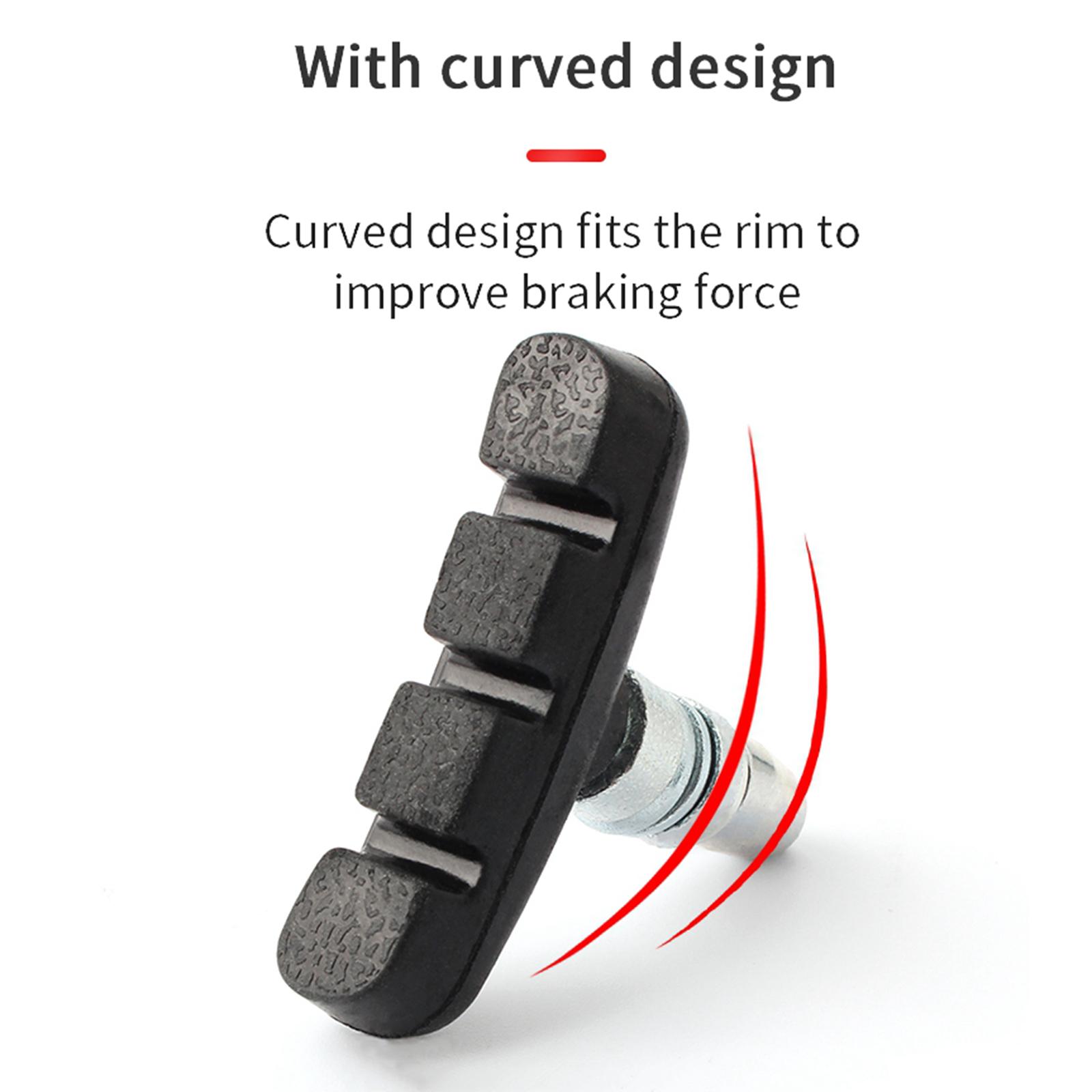 Bike V Brake Pad Replacement V-Brake Blocks Brakes Caliper Rubber Shoes Pads