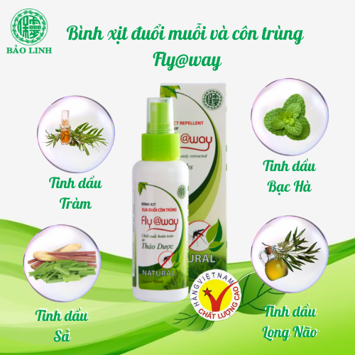 Combo 2 chai Xua Muỗi Tinh Dầu Fly@way 60ml