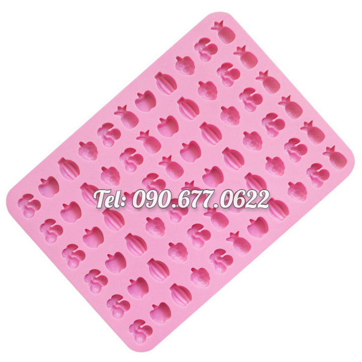 Khuôn silicone làm kẹo dẻo, socola, rau câu 66 hình trái cây - Mã số 1284