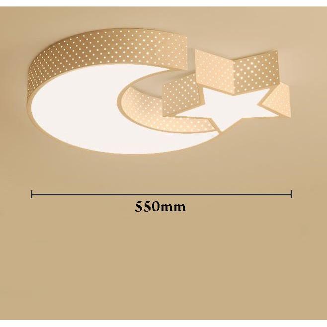 Đèn trần MINOR hình trăng sao hiện đại tiết kiệm điện năng với 3 chế độ ánh sáng - kèm điều khiển từ xa.
