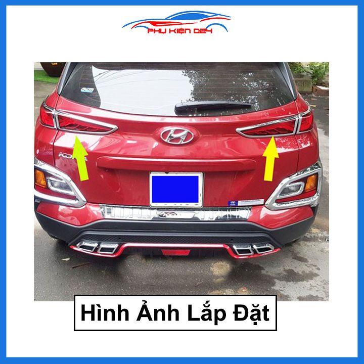 Ốp viền đèn pha hậu mạ crom Kona 2018-2019-2020 chống trầy trang trí bảo vệ xe