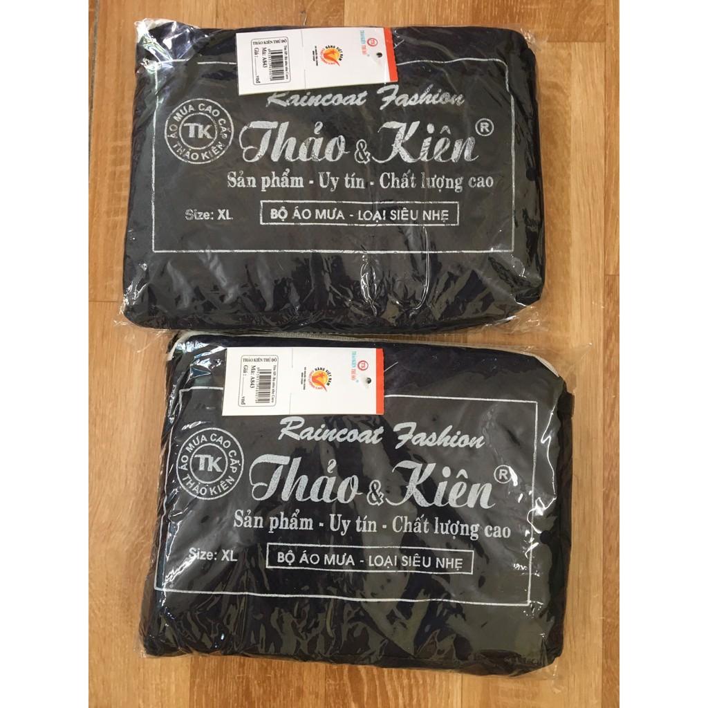 Áo Mưa Bộ Vải Dù Chống Thấm - Xanh Đen
