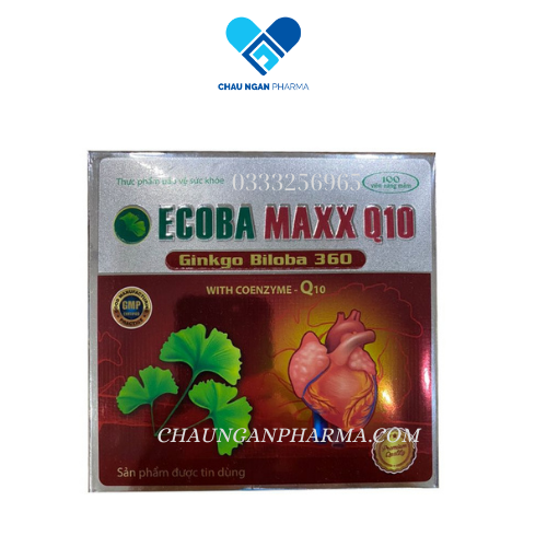 Ecoba Maxx Q10 ginkgo biloba thiện trí nhớ và chứng mất ngủ hoạt huyết dưỡng não, đau đầu chóng mặt, ngủ không ngon giấc
