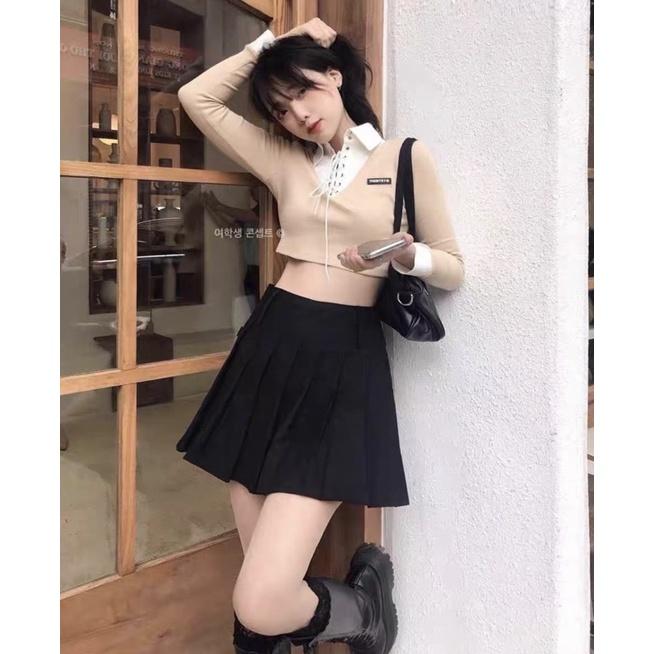 Sét áo be nhiều oze mix chân váy tennis TTS