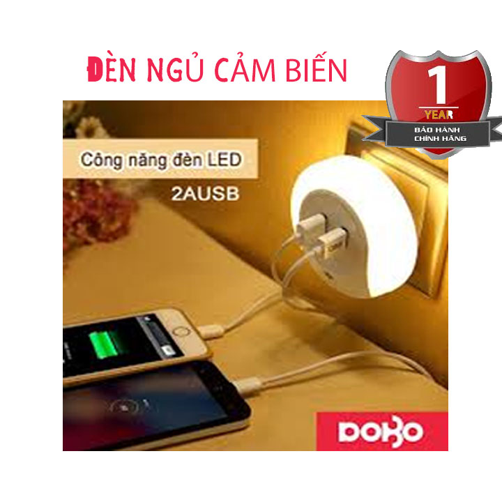 Đèn LED Thông Minh Cảm Biến  Ánh sáng  Hiệu  Dobo  Kèm Ổ Cắm USB - Ánh sáng Trắng