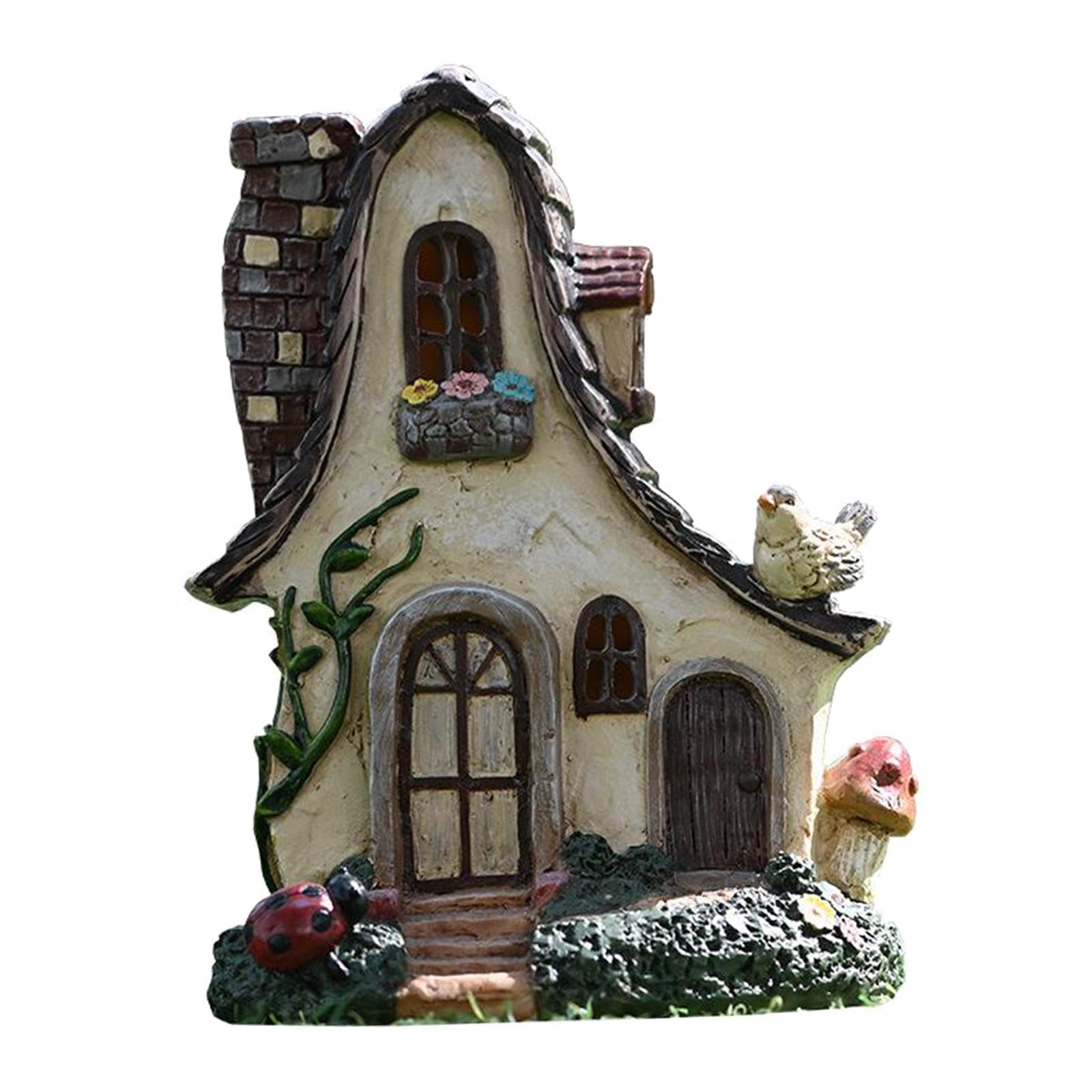 Garden or Indoor Ornament Fairy House Waterproof Resin Sculpture