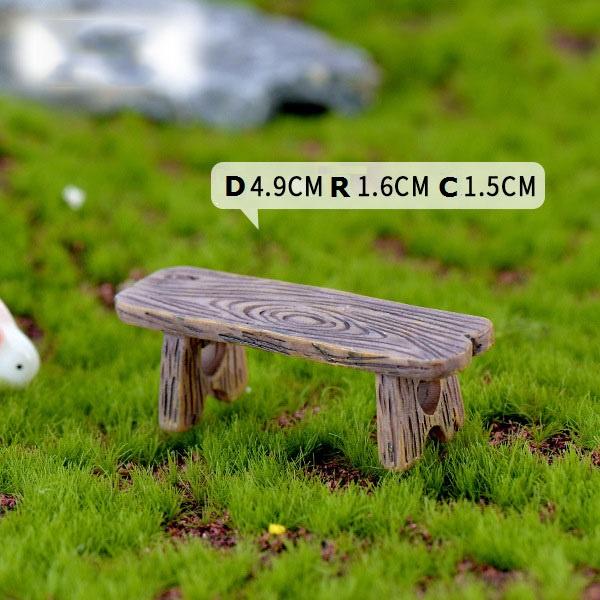 Tiểu cảnh mini ️ Mô hình ghế công viên trang trí tiểu cảnh, sen đá, bể terrarium