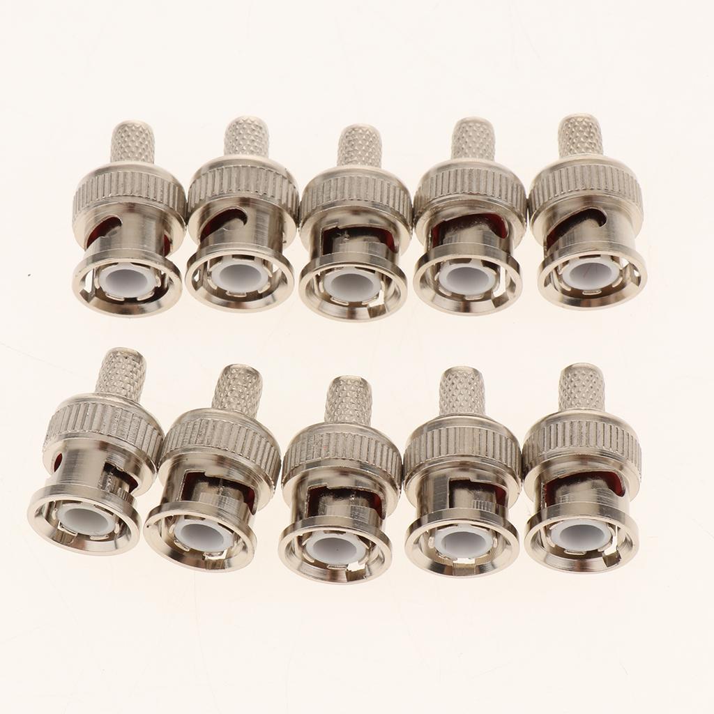 2-3pack 10 Pieces Professional BNC Male Crimp-On Connector BNC Plug Crimp