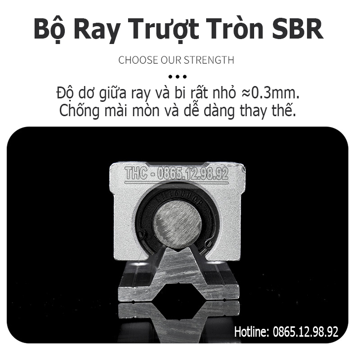 Thanh Ray Trượt Tròn Có Đế Phi 25mm Ray Trượt Thép Chính Xác Độ Bền Cao Tải Lớn