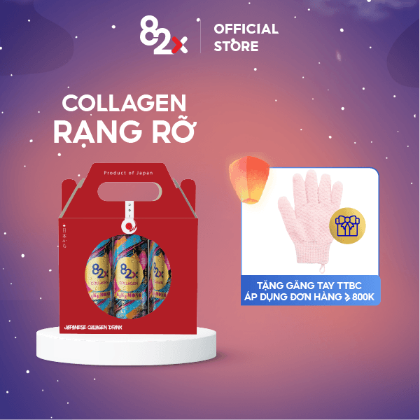 82X SET QUÀ KAKEMONO " RẠNG RỠ " pack 3 lon - Nước uống giải khát chứa Collagen 0ckal đến từ Thái Lan 245ml/lon.