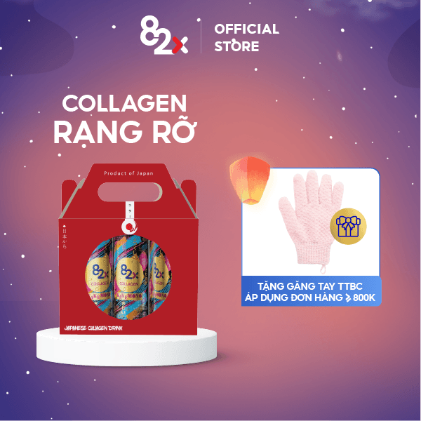 82X SET QUÀ KAKEMONO &quot; RẠNG RỠ &quot; pack 3 lon - Nước uống giải khát chứa Collagen 0ckal đến từ Thái Lan 245ml/lon.