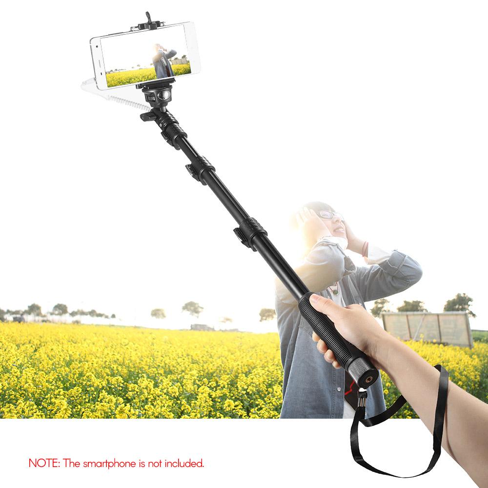 Thanh chụp ảnh tự sướng YUNTENG YT-1188 Có dây có thể mở rộng,Cực Monopod Thanh hẹn giờ 1/4 inch Vít 38cm-128cm Chiều dài có thể điều chỉnh