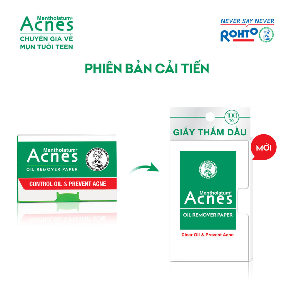 Hình ảnh Giấy thấm dầu kiểm soát nhờn, ngừa mụn Acnes Oil Remover Paper 100 tờ