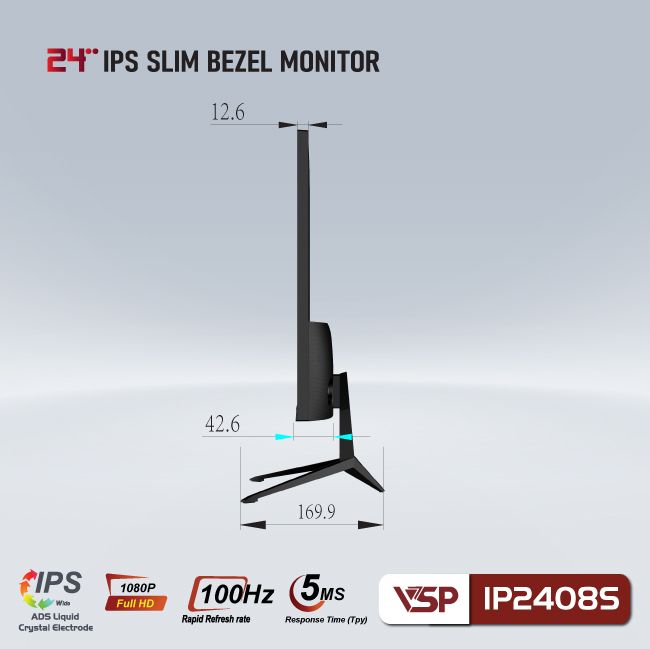 Màn hình máy tính VSP IP2408S (24inch/FHD/75Hz/IPS/5ms) - Hàng Chính Hãng