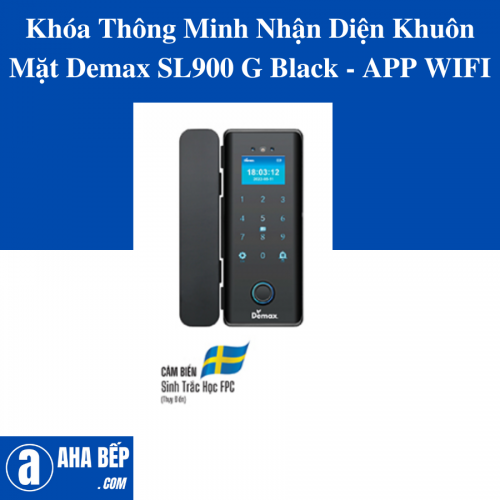 KHÓA THÔNG MINH NHẬN DIỆN KHUÔN MẶT DEMAX SL900 G BLACK - APP WIFI - HÀNG CHÍNH HÃNG