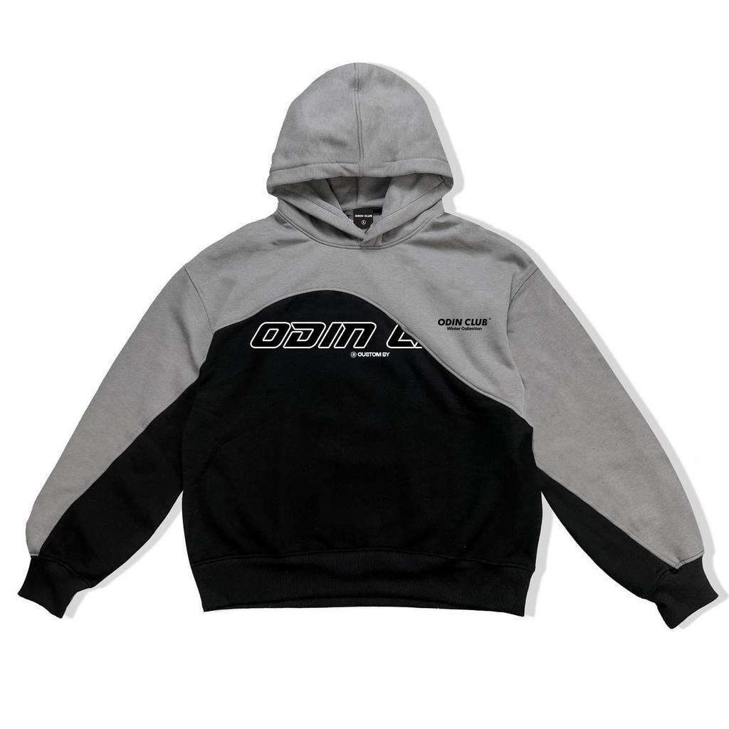 Áo hoodie oversize ODIN CLUB Wave Mix, Áo hoodie phối form rộng nam nữ ODIN, Local Brand ODIN CLUB