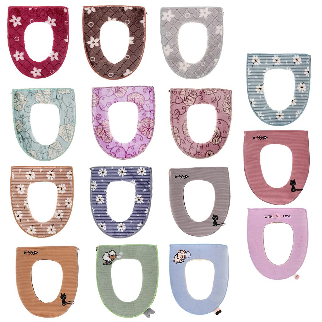 Bathroom Soft Washable Cloth Toilet Seat Cover Pads