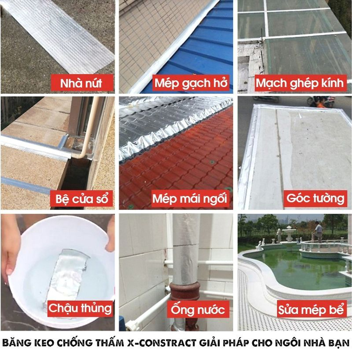 Cuộn Băng Keo Chống Thấm Dột Kích Thước Dài 5m x rộng 10cm - Hàng Loại 1 Chính Hãng MINIIN