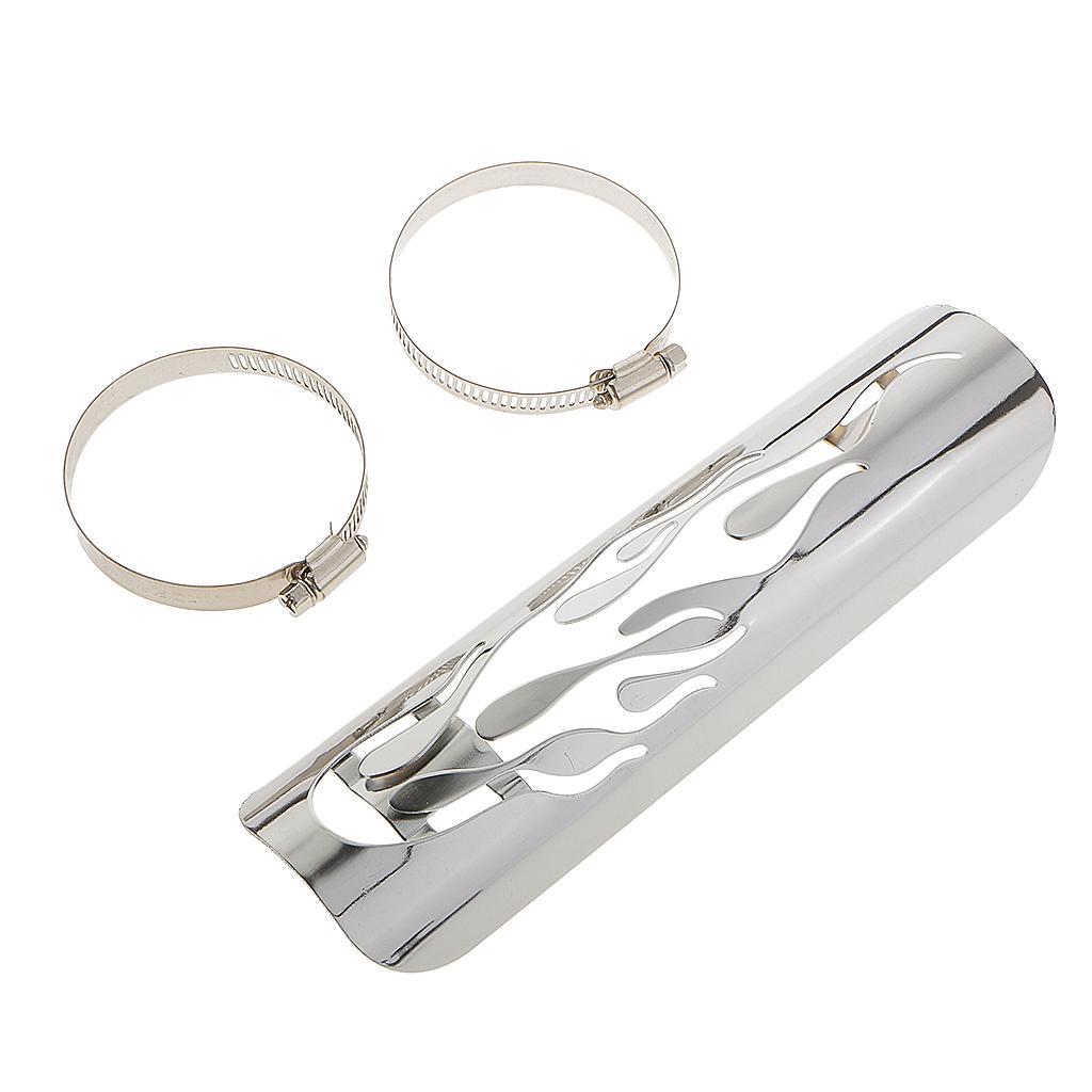 Pierced Flame Exhaust Pipe Heat Shield Cover Guard For Harley Cruise White