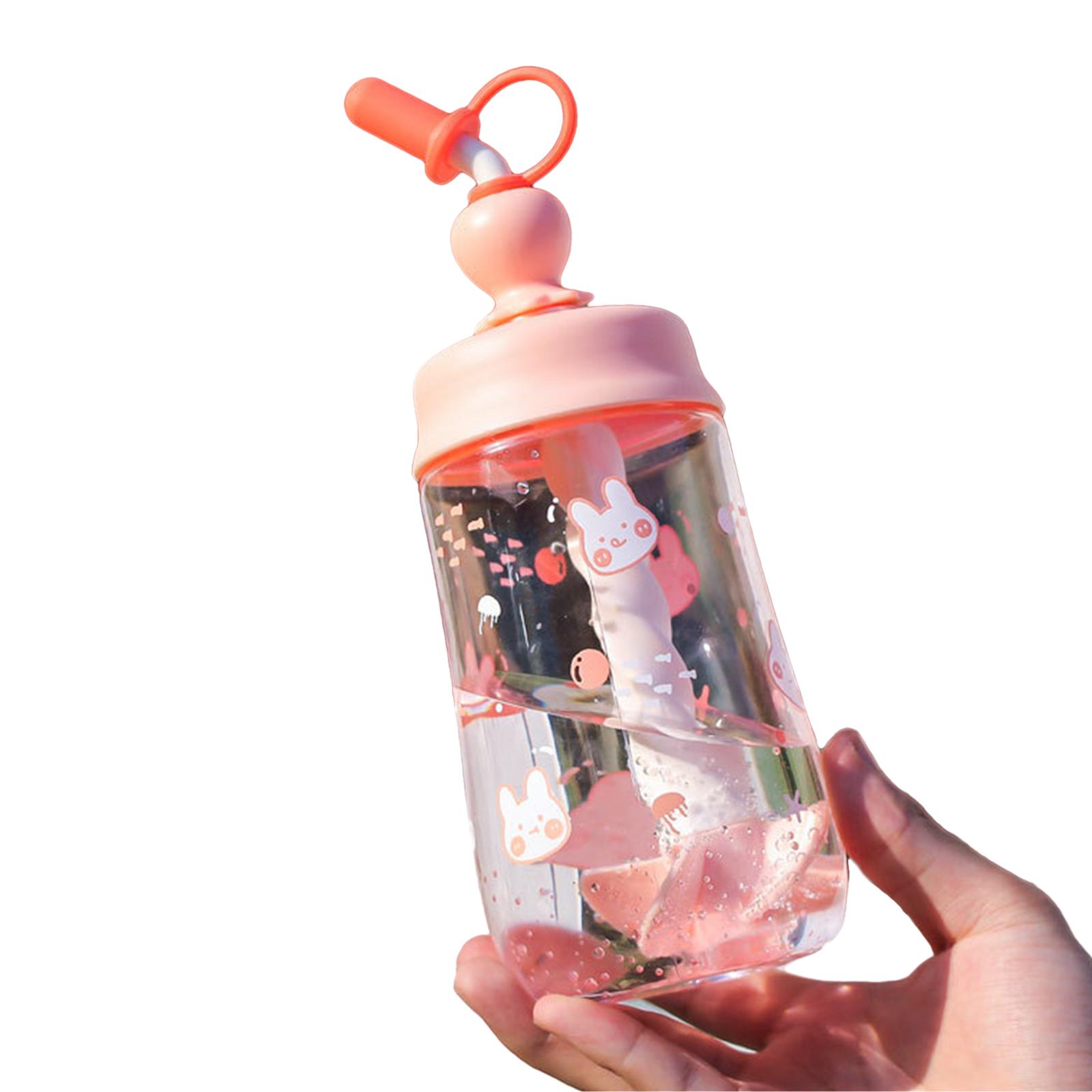 450mL Water Bottle with Straw Leak Proof Coffee Bottle Juice Mix Cup with Rotating Stir Free Juice Shake Mixer Bottles