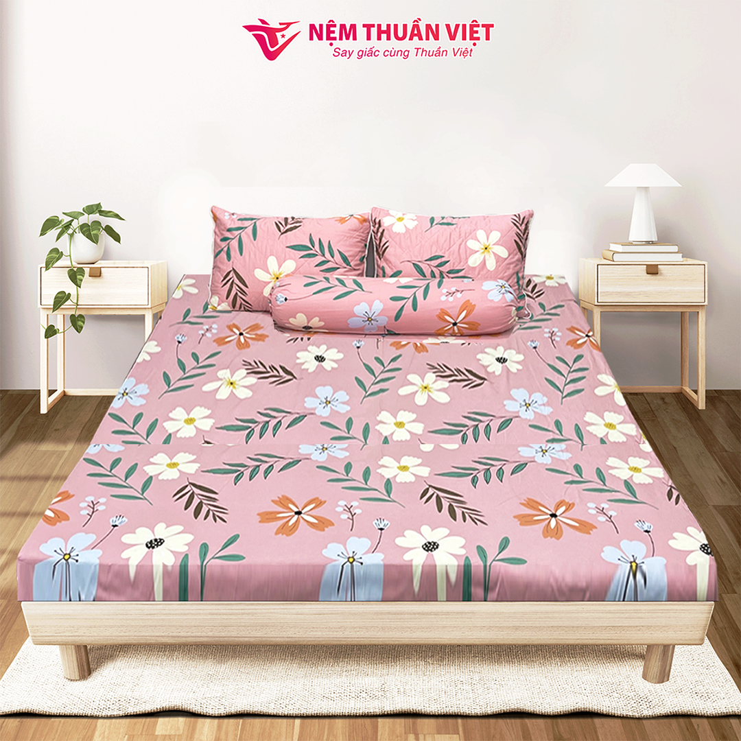 Chăn Mền 100% Cotton Thuần Việt - Hồng COT05 - Kích Thước 180x200 cm