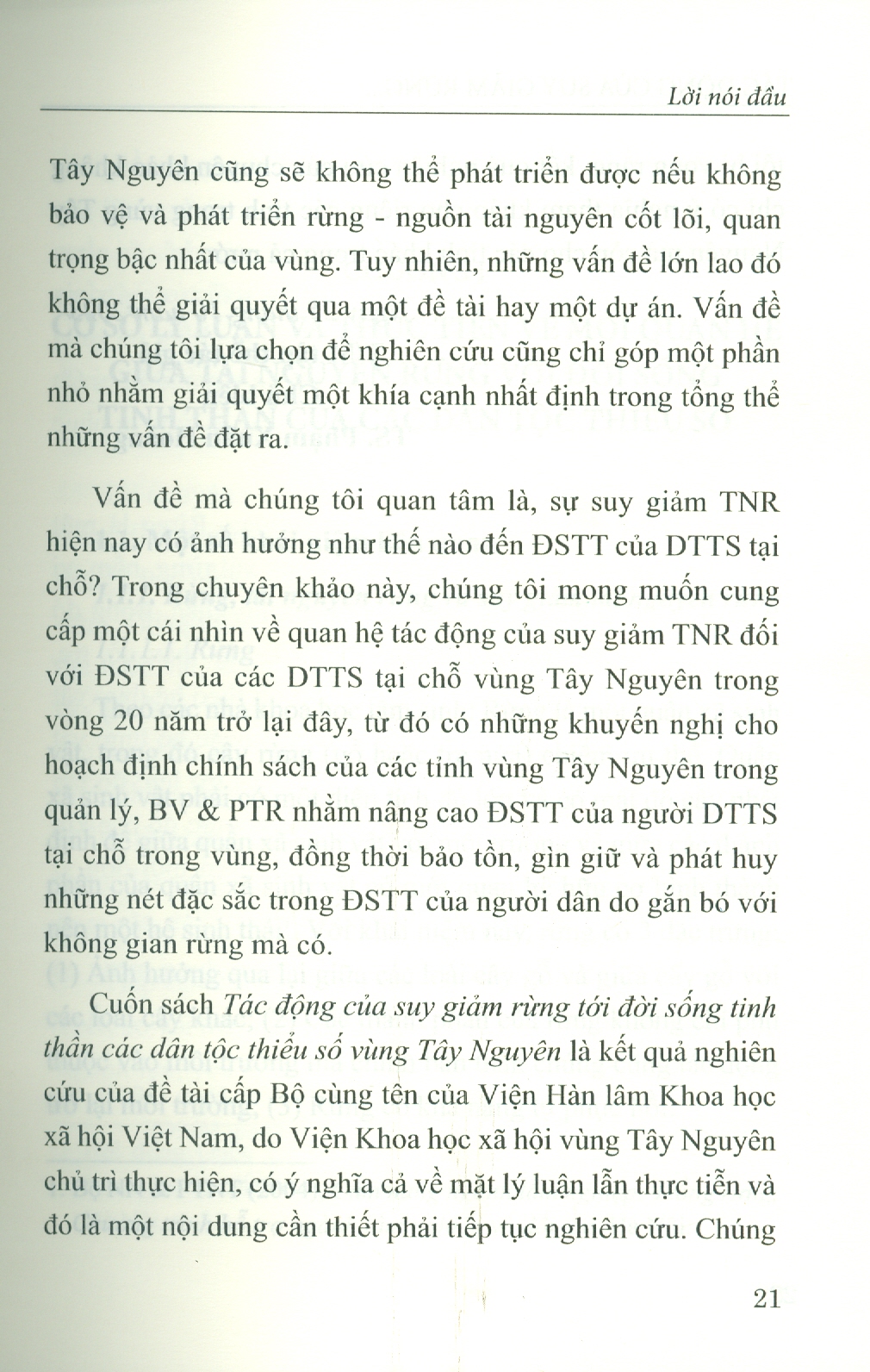 Tác Động Của Suy Giảm Rừng Tới Đời Sống Tinh Thần Các Dân Tộc Thiểu Số Vùng Tây Nguyên (Sách chuyên khảo) - TS. Phạm Xuân Hoàng chủ biên